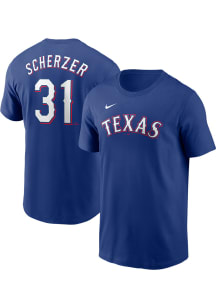 Max Scherzer Texas Rangers Blue Alt Short Sleeve Player T Shirt