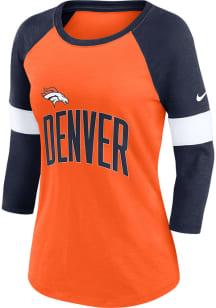 Nike Denver Broncos Womens Orange Football Pride LS Tee