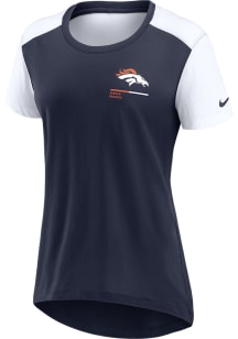 Nike Denver Broncos Womens Navy Blue Minimal Short Sleeve T-Shirt