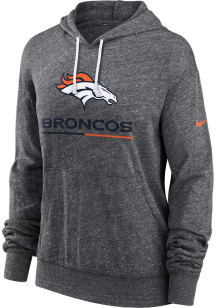Nike Denver Broncos Womens Charcoal Vintage Gym Hooded Sweatshirt