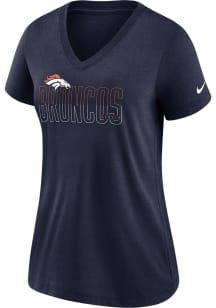 Nike Denver Broncos Womens Navy Blue Triblend Short Sleeve T-Shirt