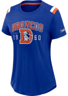 Nike Denver Broncos Womens Blue Historic Slub Short Sleeve T-Shirt