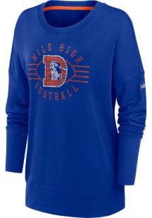 Nike Denver Broncos Womens Blue Playback Crew Sweatshirt