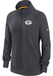 Nike Green Bay Womens Charcoal Premium 1/4 Zip Pullover