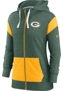 Nike Green Bay Packers Womens Green Contrast Long Sleeve Full Zip Jacket