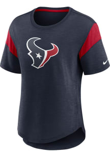 Nike Houston Texans Womens Navy Blue Prime Short Sleeve T-Shirt