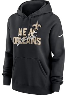 Nike New Orleans Saints Womens Black Slant Hooded Sweatshirt