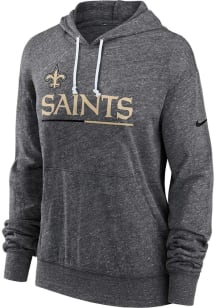 Nike New Orleans Saints Womens Charcoal Vintage Gym Hooded Sweatshirt