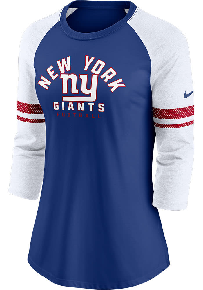 Nike New York Giants Womens BLUE Nickname Long Sleeve LS Tee
