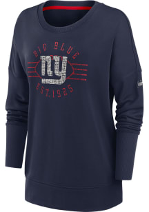 Nike New York Giants Womens Navy Blue Playback Crew Sweatshirt