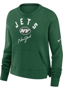 Nike New York Jets Womens Green Arched Crew Sweatshirt