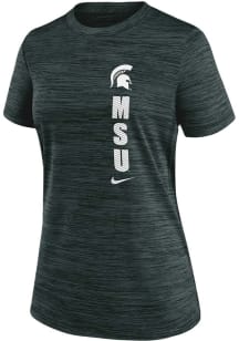 Womens Michigan State Spartans Green Nike Velocity T-Shirt