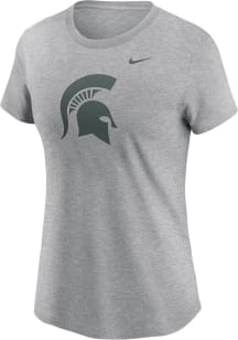 Nike Michigan State Spartans Womens Grey Primetime Short Sleeve T-Shirt