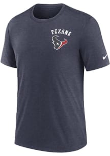 Nike Houston Texans Navy Blue Triblend Design Short Sleeve Fashion T Shirt