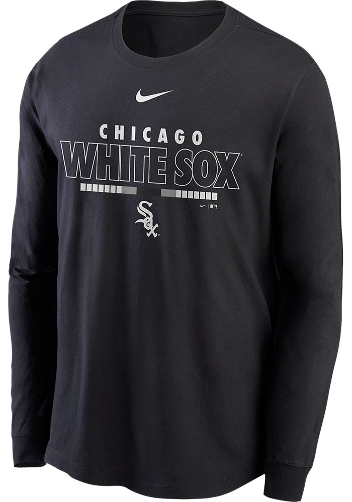 Chicago Cubs White Color Bar Long Sleeve T-Shirt by Nike