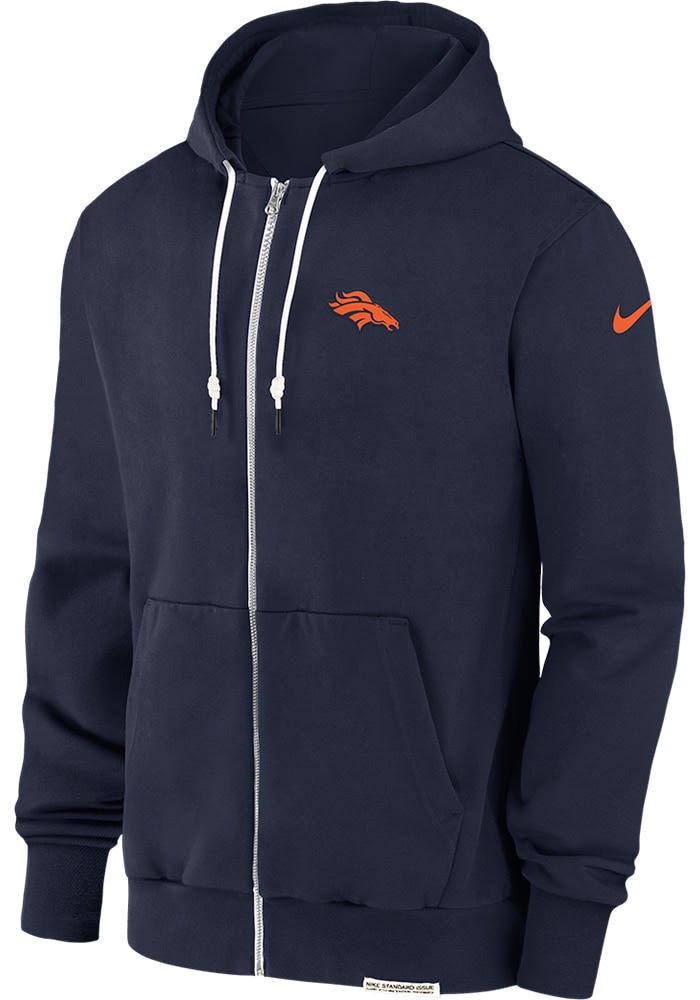 Nike Denver Broncos Mens NAVY Dri-FIT Player Full Zip - 173205506