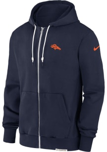 Nike Denver Broncos Mens Navy Blue Dri-FIT Player Long Sleeve Full Zip Jacket