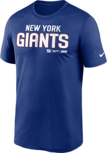 Nike New York Giants Blue Legend Community Short Sleeve T Shirt