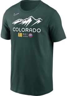 Nike Colorado Rockies Green Wordmark Short Sleeve T Shirt