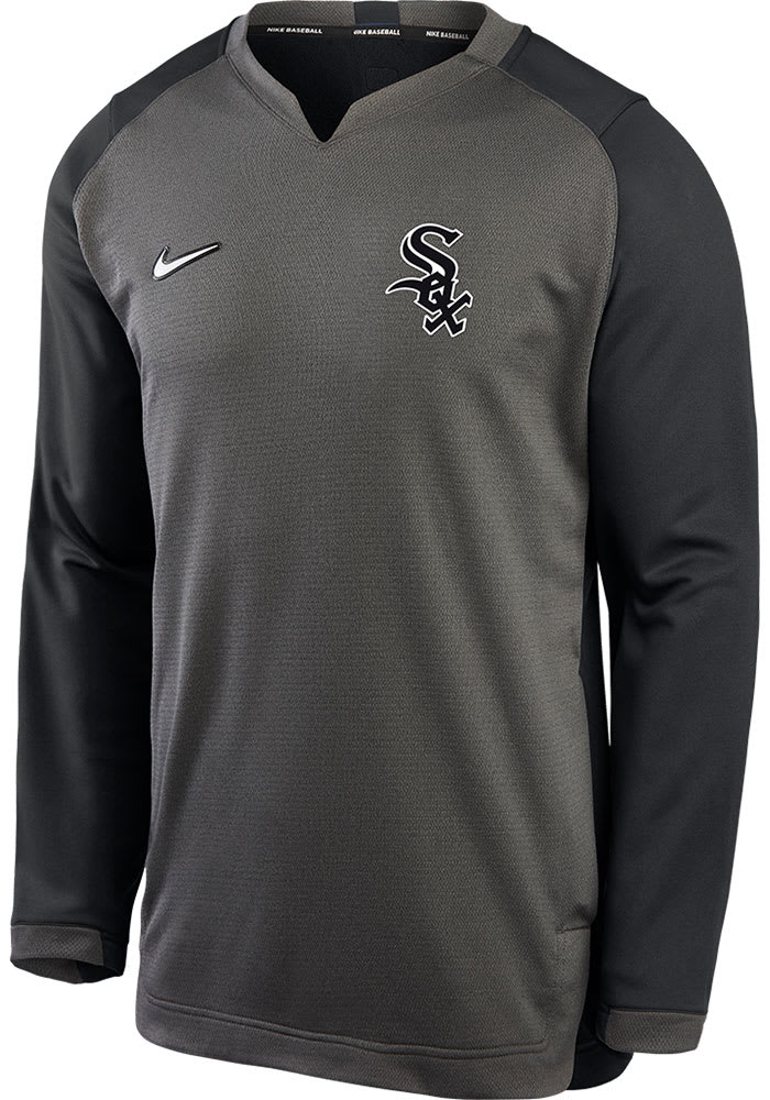 Nike Chicago White Sox Mens Navy Blue Crew Top Pregame Long Sleeve  Sweatshirt