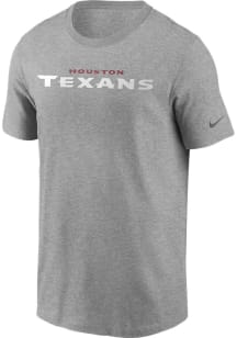 Nike Houston Texans Grey Wordmark Essential Short Sleeve T Shirt