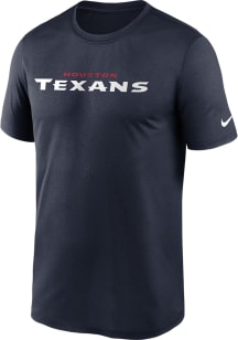 Nike Houston Texans Navy Blue Wordmark Legend Short Sleeve T Shirt