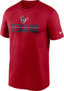 Nike Houston Texans Red Team Name Microtype Legend Short Sleeve T Shirt