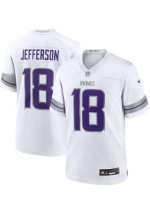 Justin Jefferson   Minnesota Vikings White Alt Game Football Jersey