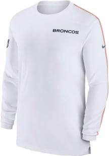 Nike Denver Broncos White Sideline Coach Long Sleeve T-Shirt