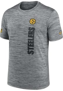 Nike Pittsburgh Steelers Grey Sideline Velocity Short Sleeve T Shirt