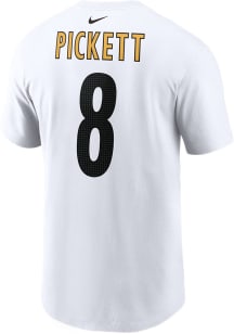 Kenny Pickett Pittsburgh Steelers White Name and Number Short Sleeve Player T Shirt