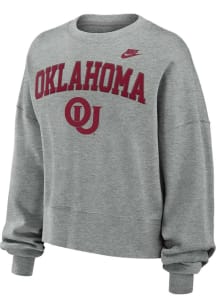 Nike Oklahoma Sooners Womens Grey Essential Crew Sweatshirt