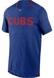Nike Chicago Cubs Blue Breathe Short Sleeve T Shirt