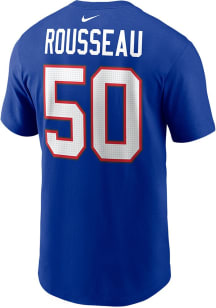 Gregory Rousseau Buffalo Bills Blue Home Short Sleeve Player T Shirt