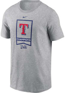 Nike Texas Rangers Grey 2023 WS Champs Banner Short Sleeve T Shirt