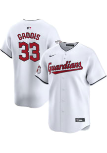 Hunter Gaddis Nike Cleveland Guardians Mens White Home Limited Baseball Jersey