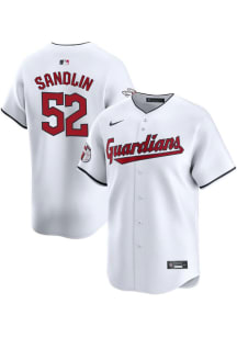 Nick Sandlin Nike Cleveland Guardians Mens White Home Limited Baseball Jersey