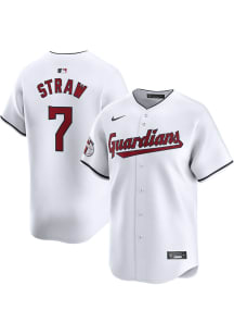 Myles Straw Nike Cleveland Guardians Mens White Home Limited Baseball Jersey