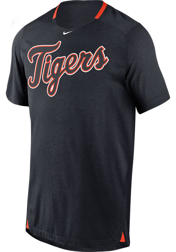 Nike Detroit Tigers Navy Blue Breathe Short Sleeve T Shirt
