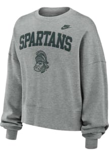 Nike Michigan State Spartans Womens Grey Essential Crew Sweatshirt