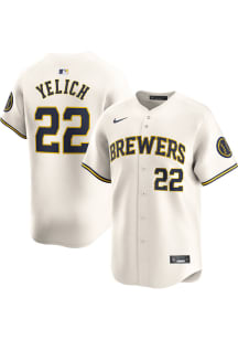 Christian Yelich Nike Milwaukee Brewers Mens Ivory Home Limited Baseball Jersey