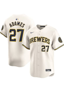 Willy Adames Nike Milwaukee Brewers Mens Ivory Home Limited Baseball Jersey