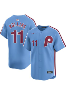 Jimmy Rollins Philadelphia Phillies Mens Replica Alt Limited Jersey - Light Blue
