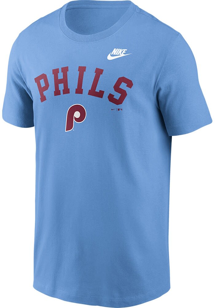 Nike Philadelphia Phillies Light Blue Cotton Short Sleeve T Shirt