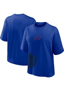 Nike Buffalo Bills Womens Blue Essential Boxy Short Sleeve T-Shirt