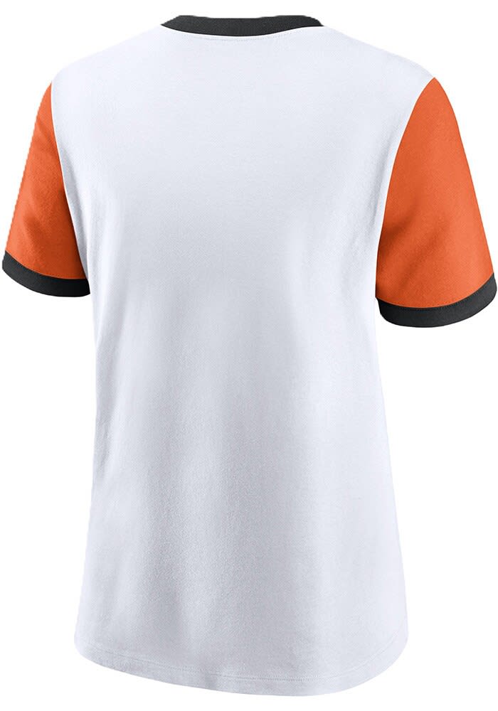 Nike Cincinnati Bengals Womens White Rewind Ringer Short Sleeve T-Shirt