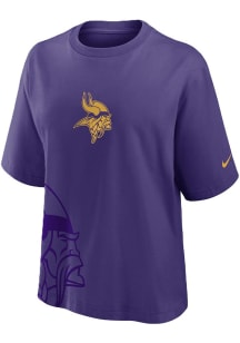 Nike Minnesota Vikings Womens Purple Essential Boxy Short Sleeve T-Shirt