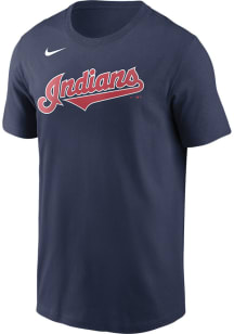 Nike Cleveland Indians Navy Blue Wordmark Short Sleeve T Shirt