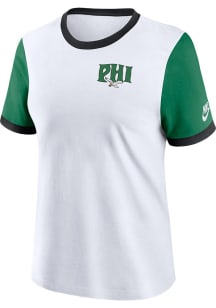 Nike Philadelphia Eagles Womens White Rewind Ringer Short Sleeve T-Shirt
