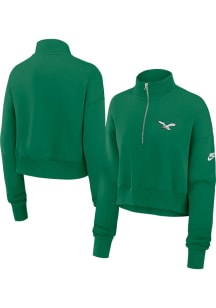 Nike Philadelphia Eagles Womens Kelly Green Rewind Pheonix Qtr Zip